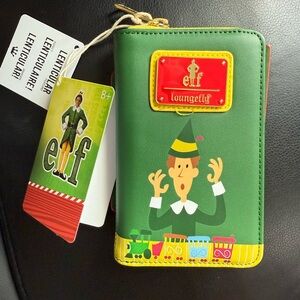 Loungefly Elf Green Wallet with Colorful Train